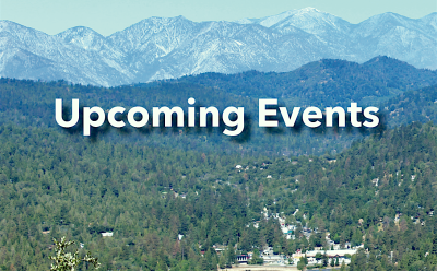 Mountain view with 'Upcoming Events' text overlay.